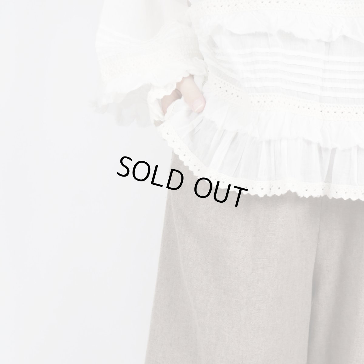 画像18: bluewillow コットン平織り無地起毛裾フリルパンツ 3色 (18)