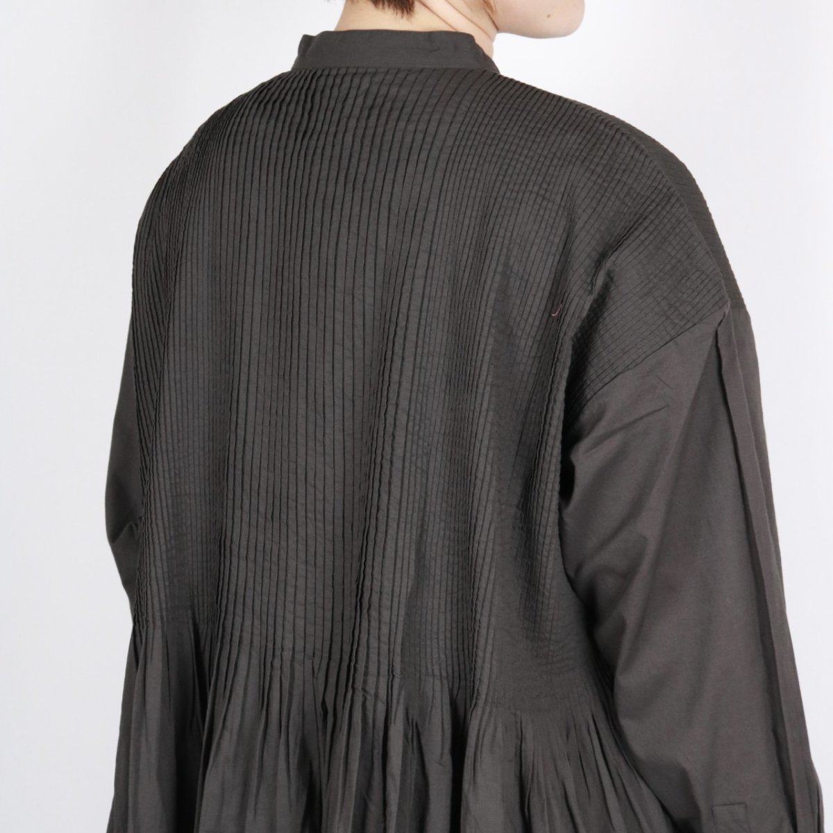 画像23: maison de soil 60s ORGANIC CAMBRIC PLAIN BANDED COLLAR DRESS WITH MINI PINTUCK 2色 (23)