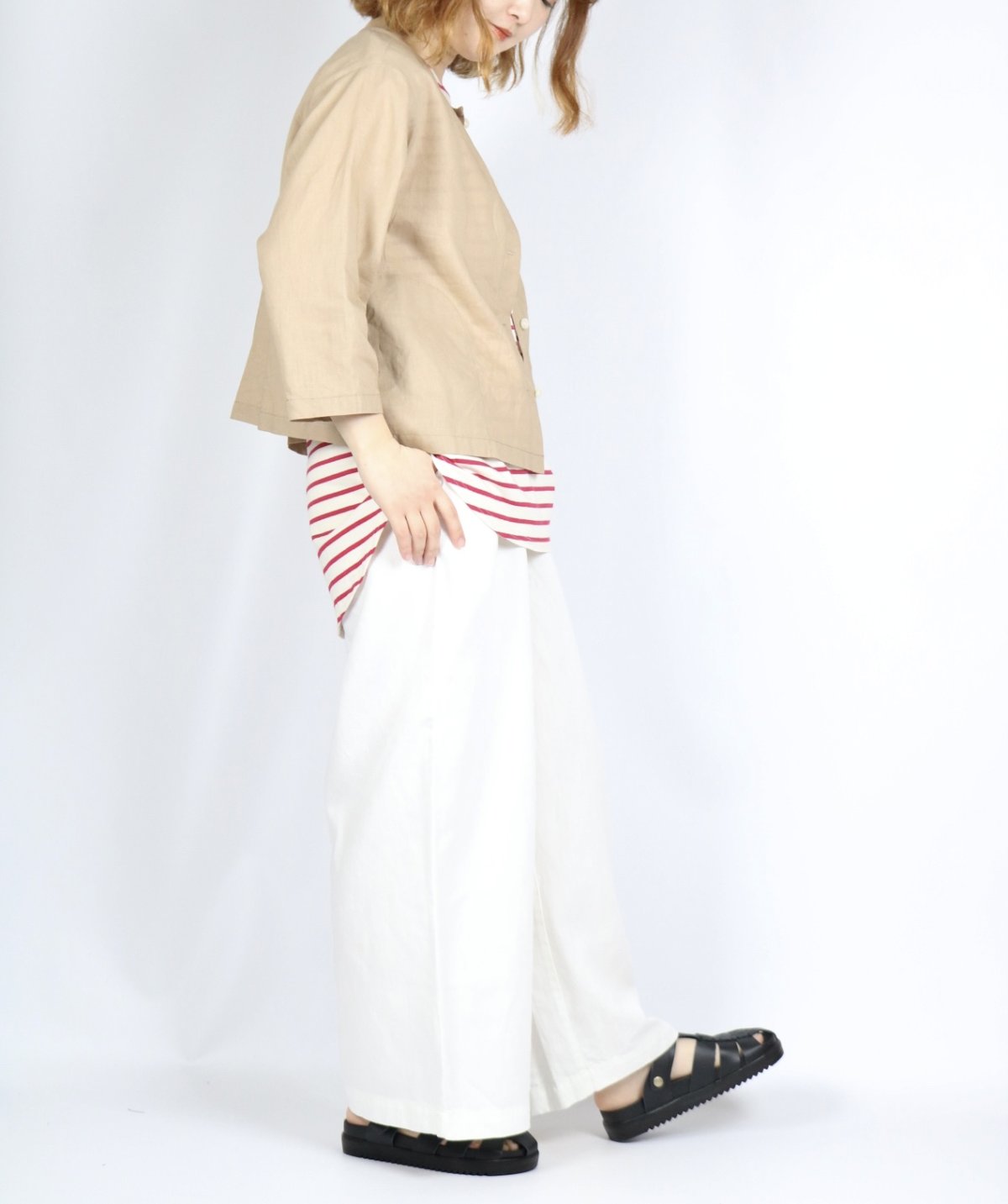 画像13: Vent d'ouest 綿麻７分袖ブラウス　3色 (13)