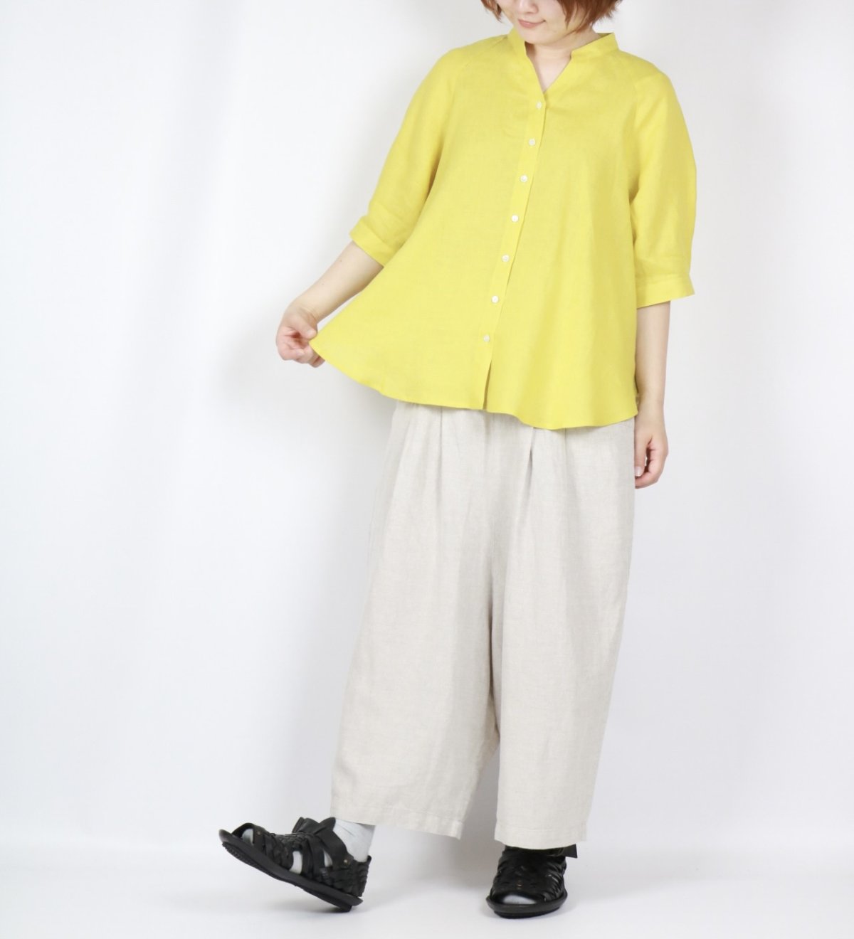 画像4: nachukara リネンポプリン スキッパーブラウス 3色 (4)