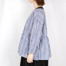 画像5: NARU  60ローンリップルチェック＆ストライプ ファッスンシャツ 2柄×2色 (5)