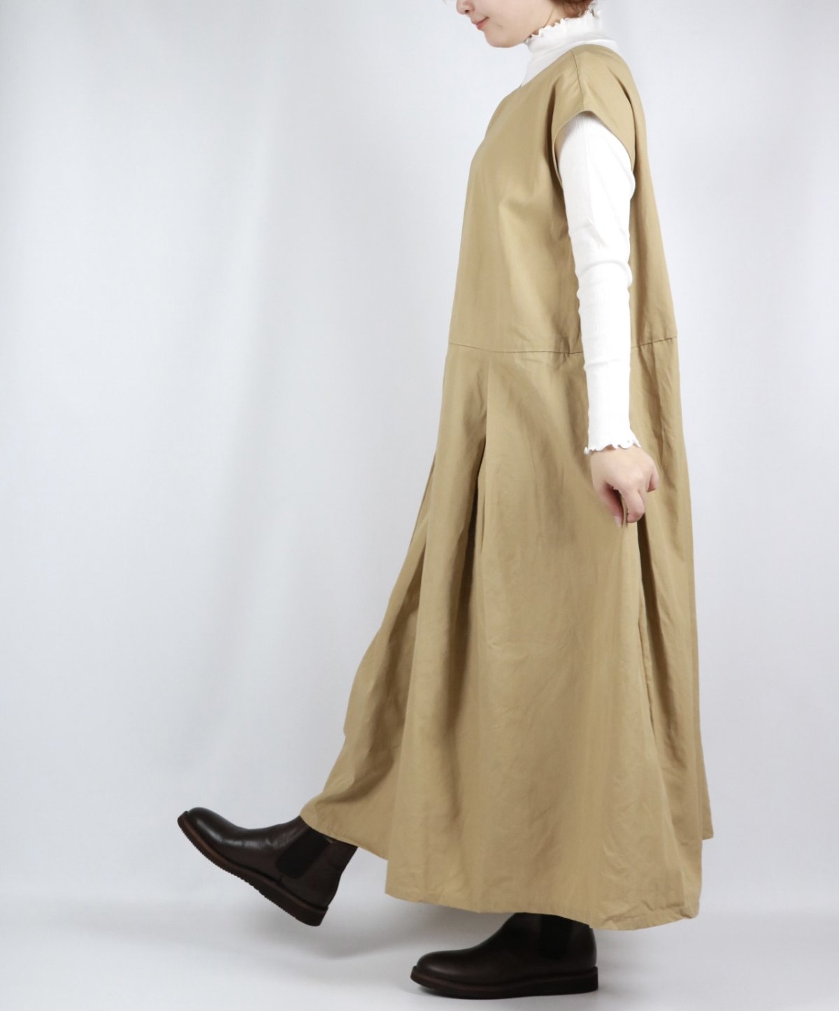 画像12: Gauze# ボックスタックノースリーブワンピース　2色 (12)