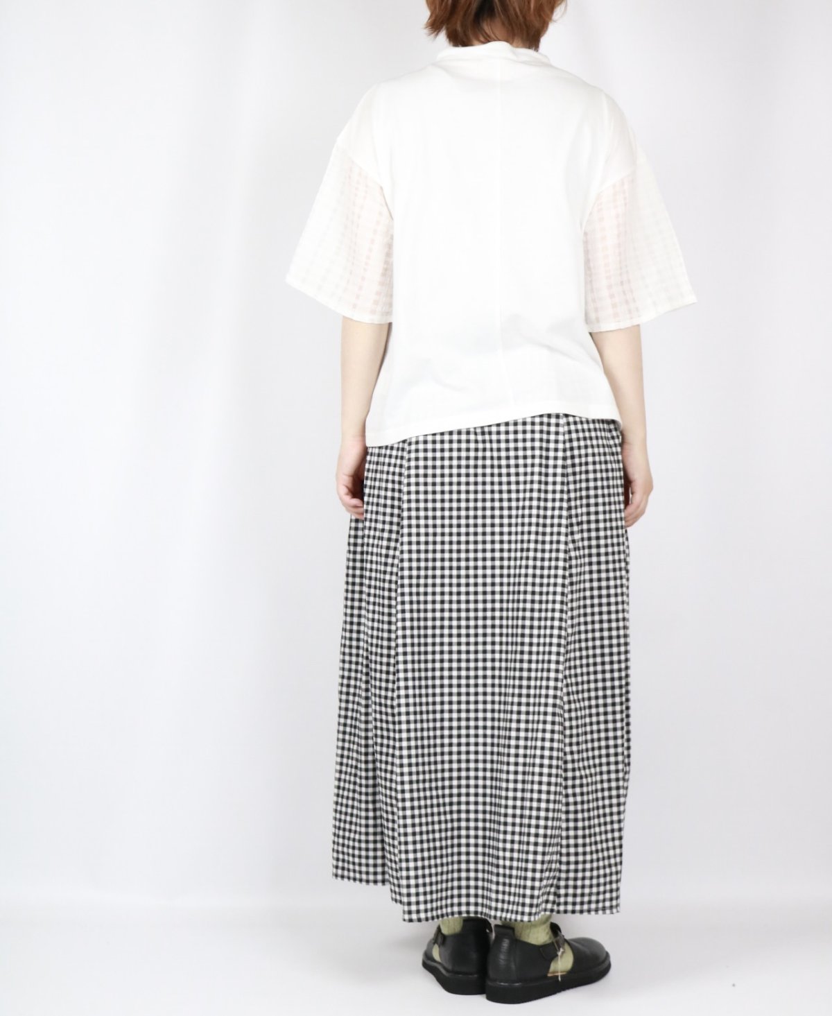 画像8: nachukara ナチュラル天竺袖コンビTシャツ　2色 (8)