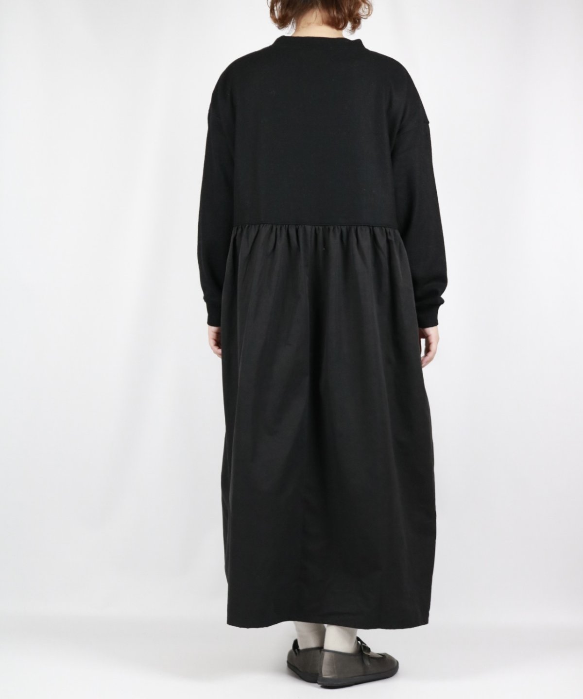 画像15: nachukara 　ウール混ニットコンビギャザーワンピース　2色 (15)