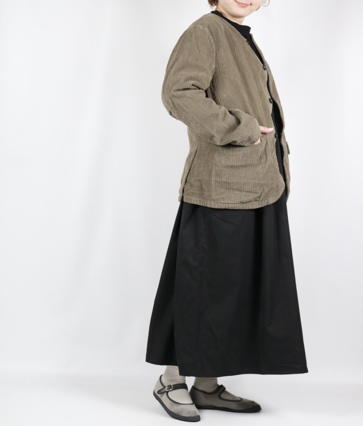 画像19: Vas-y Lentement　WIDE&NARROW WALE CORDUROY(OVERDYE) 60'S ORGANIC CAMBRIC SIDE VENTS NO COLLAR JACKET 2色 (19)
