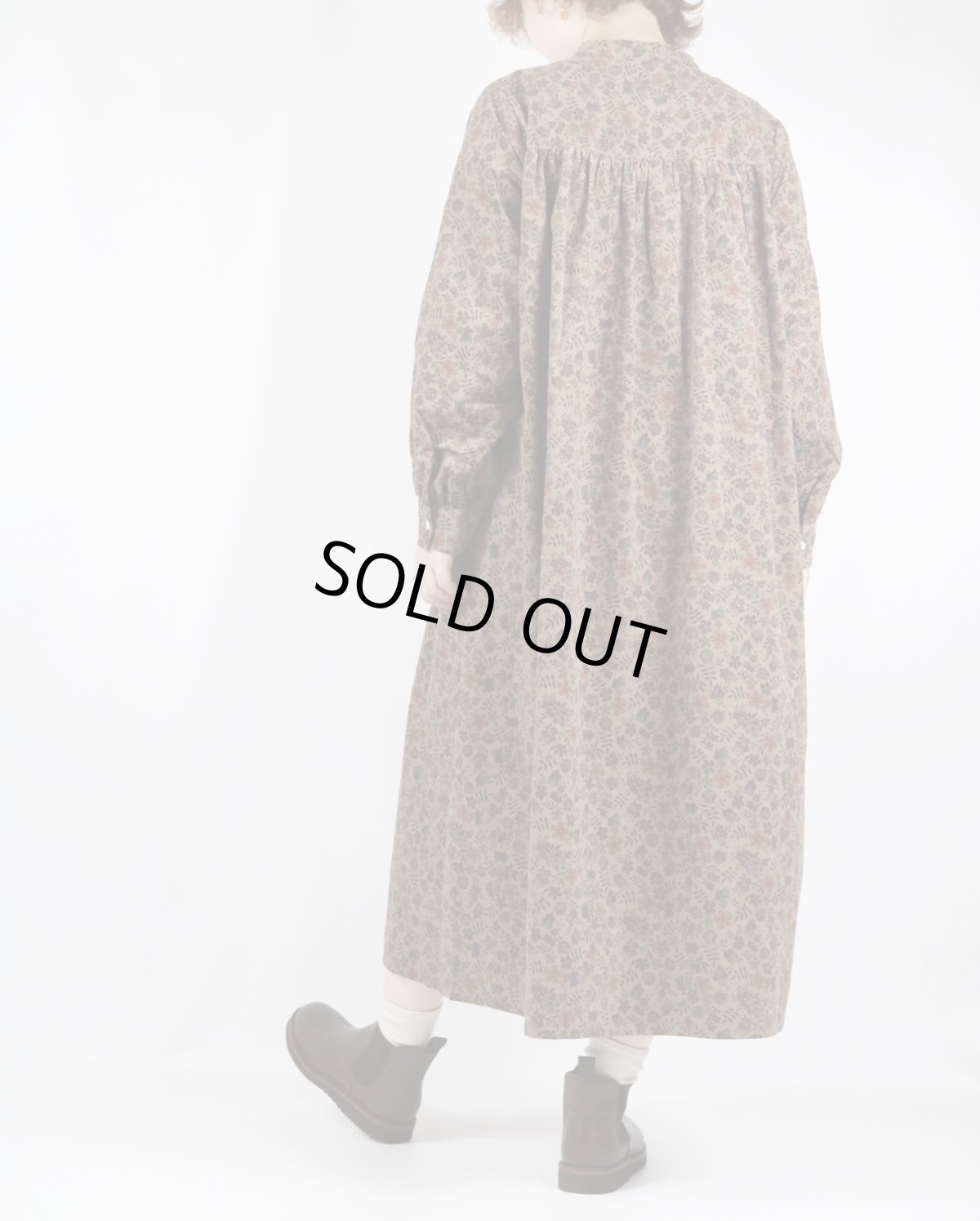 画像4: sosotto LIBERTYコーデュロイヨーク切替ギャザーOP 2色 (4)