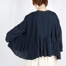 画像17: maison de soil 80s ORGANIC COTTON SMALL CHECK&VOILE PLAIN(OVER DYE) MINI PINTUCK PULLOVER 2色 (17)