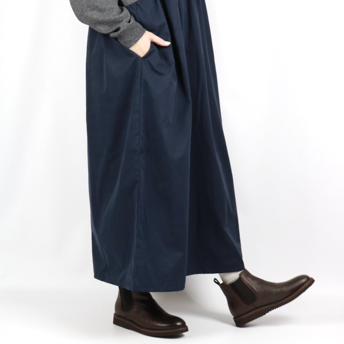 画像11: nachukara 　ウール混ニットコンビギャザーワンピース　2色 (11)