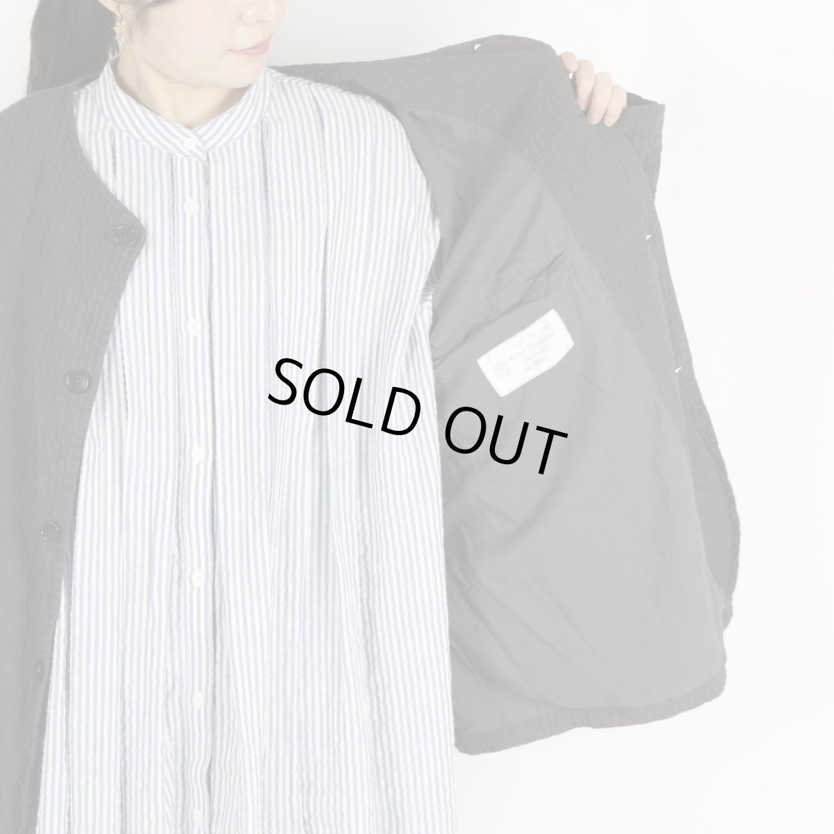 画像13: Vas-y Lentement　SEERSUCKER PLAIN OVERDYE SIDE VENTS NO COLLAR JACKET　2色 (13)