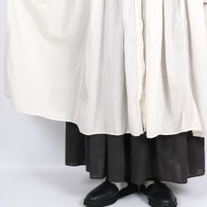 画像17: maison de soil 80s ORGANIC COTTON SMALL CHECK&VOILE PLAIN(OVER DYE) CREW NECK BUTTON SHIRT MAXI DRESS WITH PINTUCK 2色 (17)