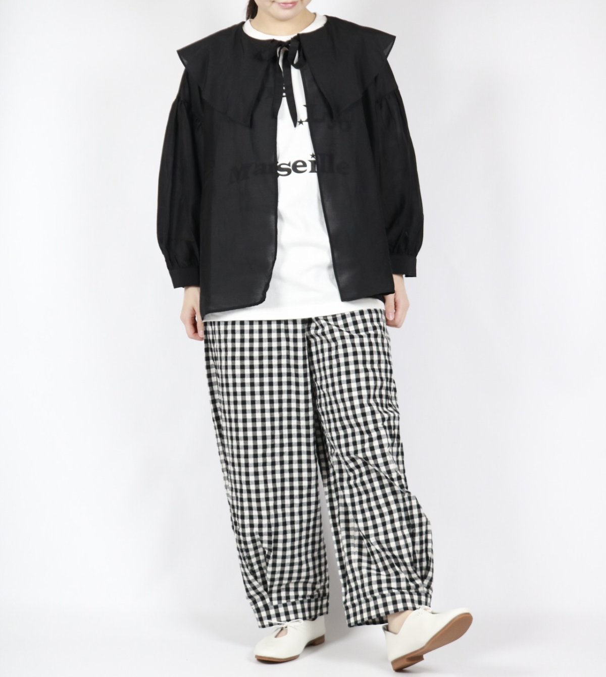 画像16: ROBE de PEAU シアー ハオリ ブラウス   2色 (16)