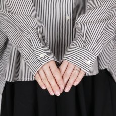 画像10: DIARIES   バック‪ギャザー ワイドシャツ  BLACK STRIPE (10)