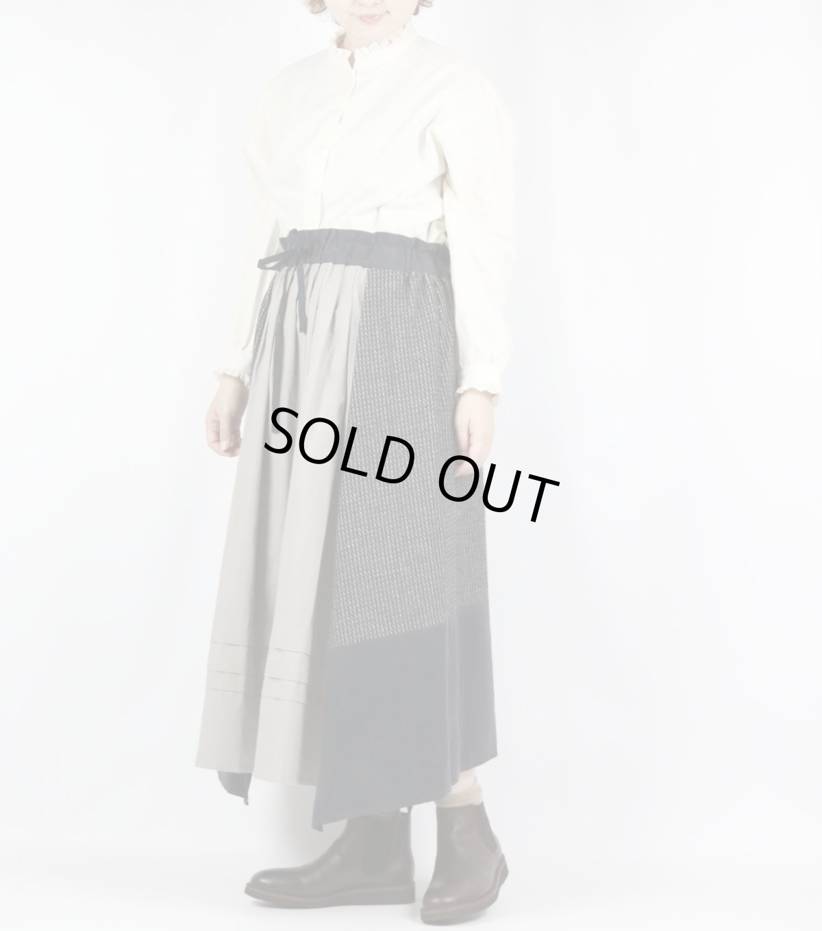 画像3: MAGALI ピンドットツイード・ヴィンテージ・スカート　グレー (3)