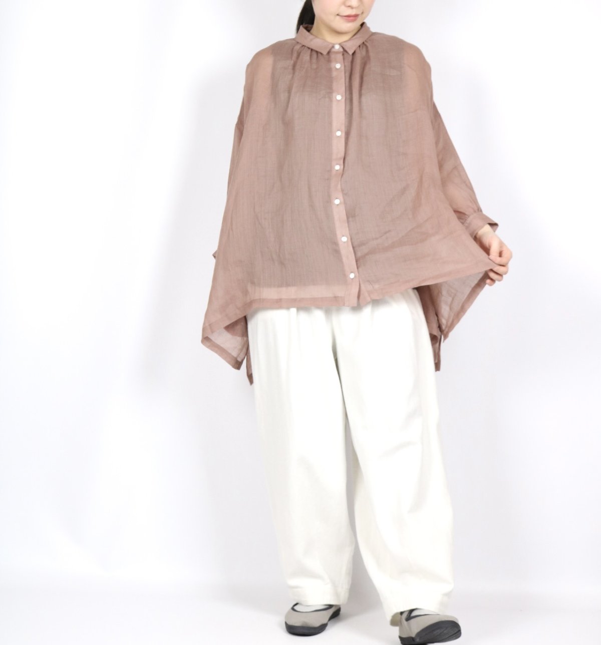 画像7: nachukara シアーリネンギャザーブラウス 4色 (7)