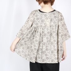 画像4: SOIL  80s VOILE TWO TONE FLOWER PRINT GATHERED SMOCK (4)