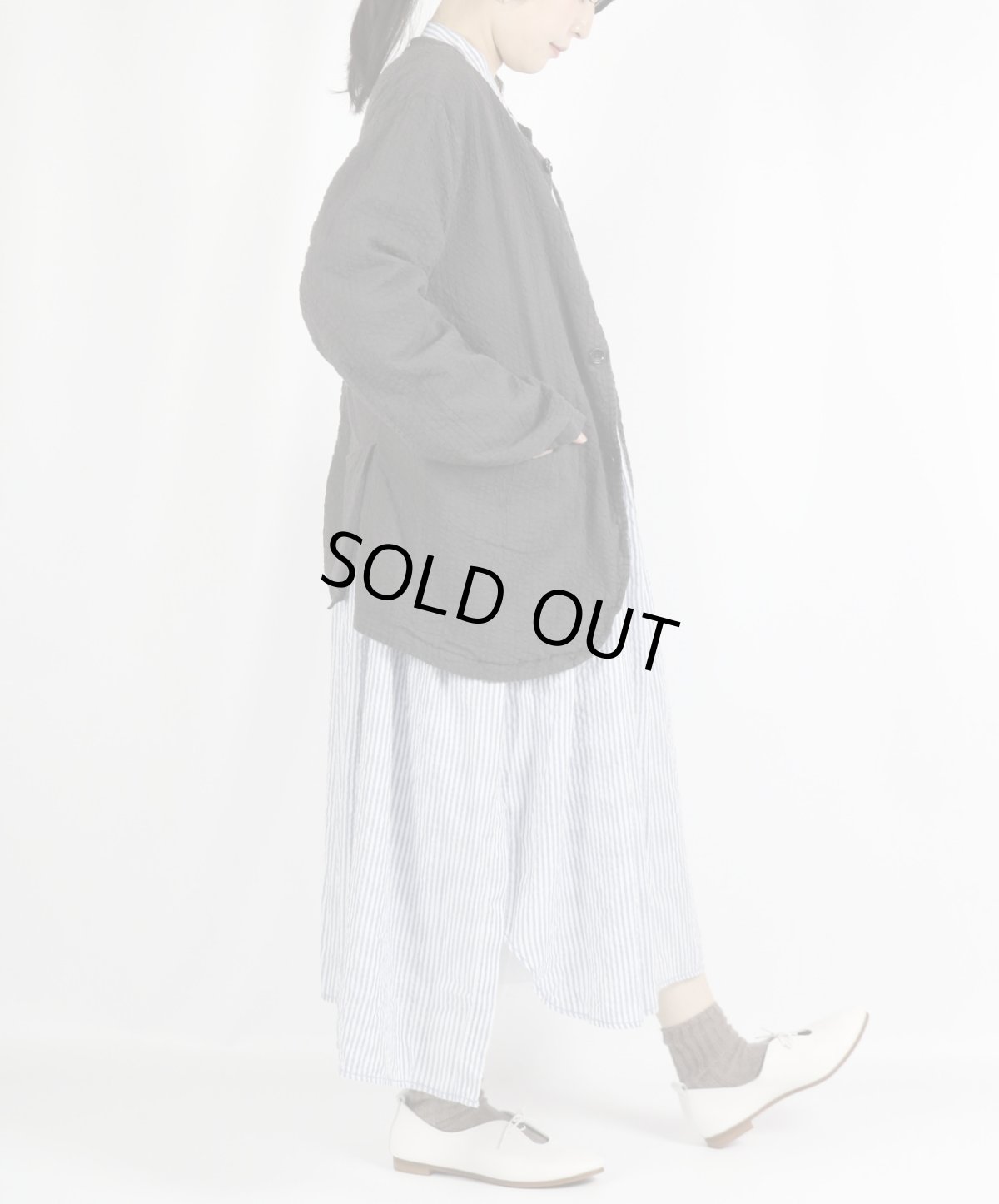 画像11: Vas-y Lentement　SEERSUCKER PLAIN OVERDYE SIDE VENTS NO COLLAR JACKET　2色 (11)