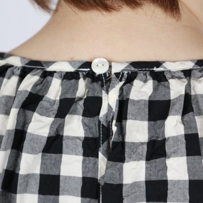 画像3: Gauze# GINGHAM BELL SLEEVE PULLOVER 2色