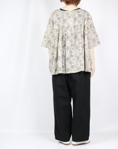 画像8: SOIL  80s VOILE TWO TONE FLOWER PRINT GATHERED SMOCK (8)