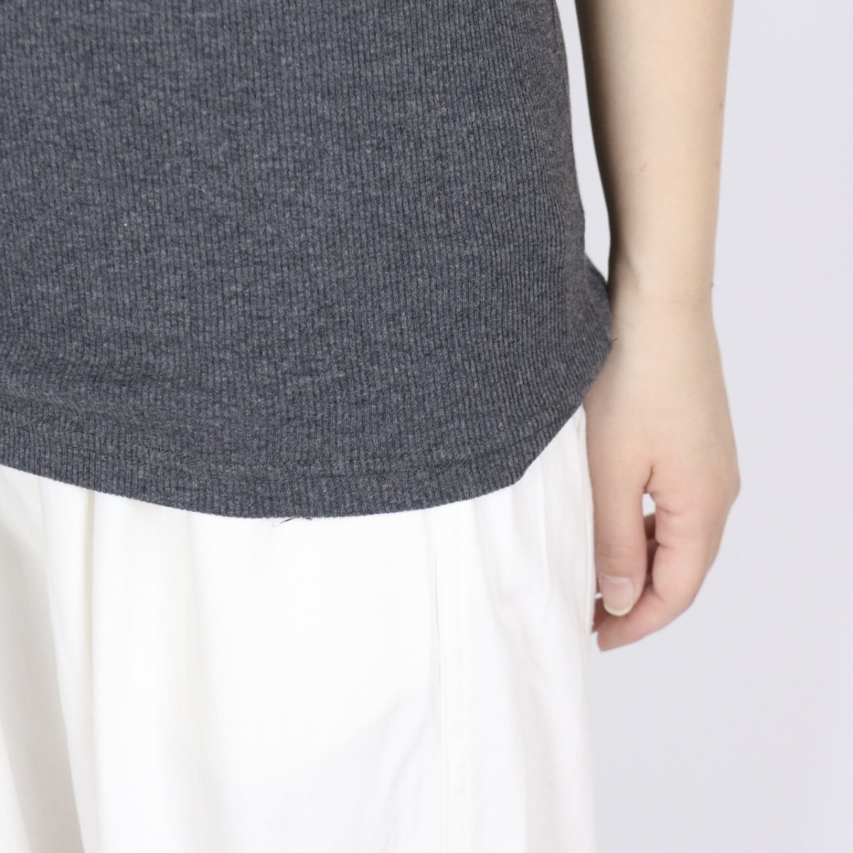 画像11: LUEUF テレコ５分丈プルオーバー 2色 (11)