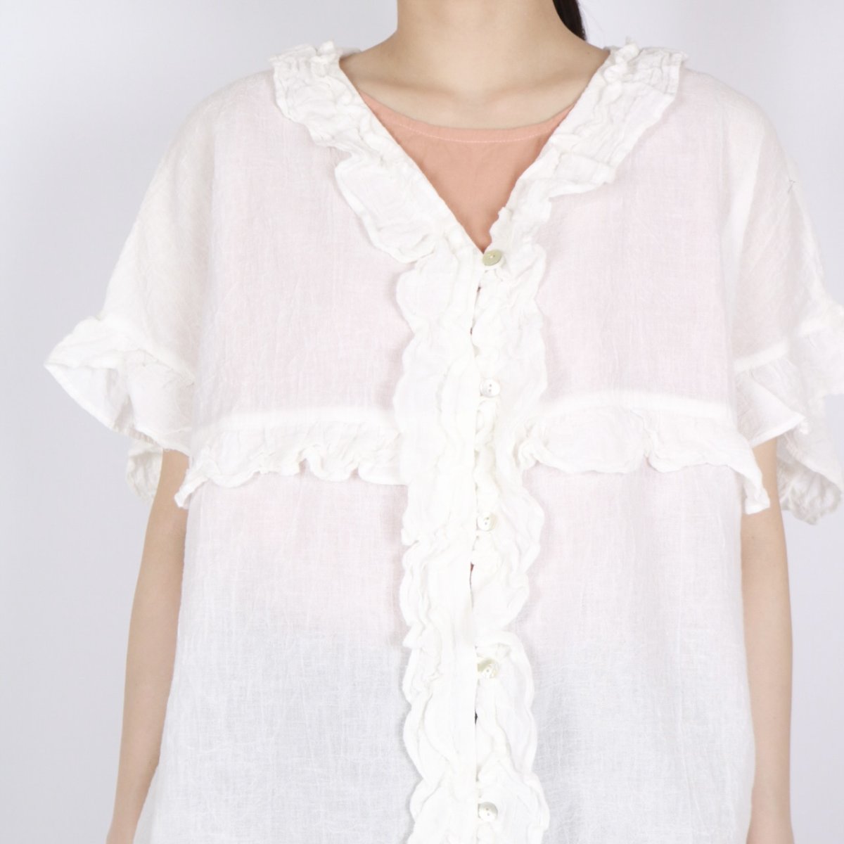 画像28: tumugu: コットンリネン先染めボイルワッシャー ベスト　3色 (28)