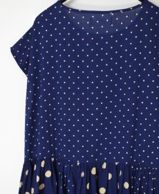 画像19: SOIL  80s COTTON VOILE DOT PRINT(PATCHWORK) BOAT NECK DRESS  (19)