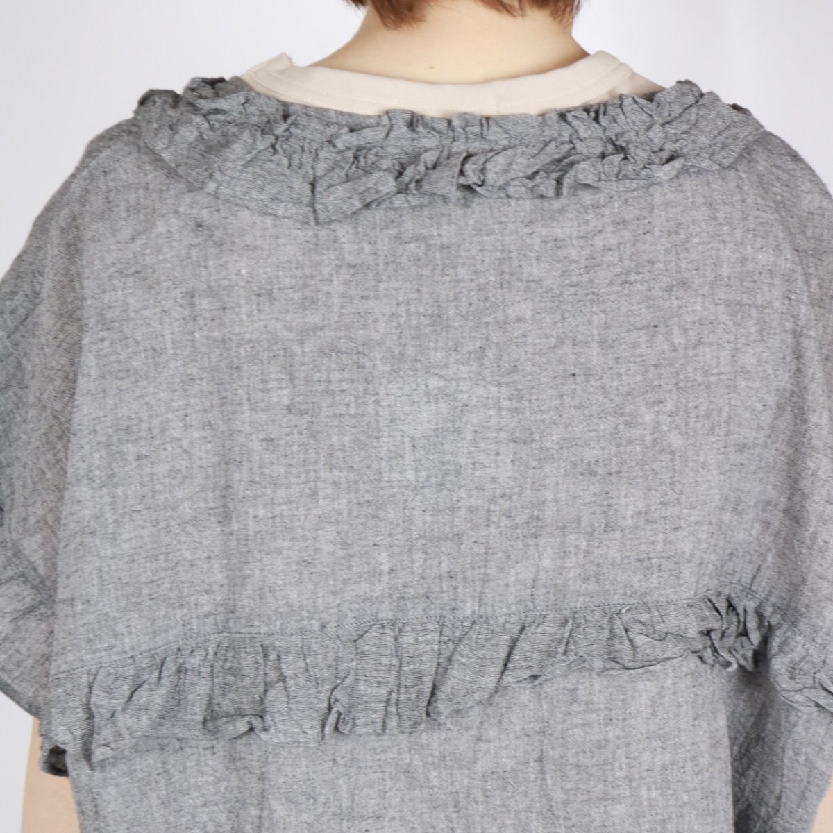 画像12: tumugu: コットンリネン先染めボイルワッシャー ベスト　3色 (12)