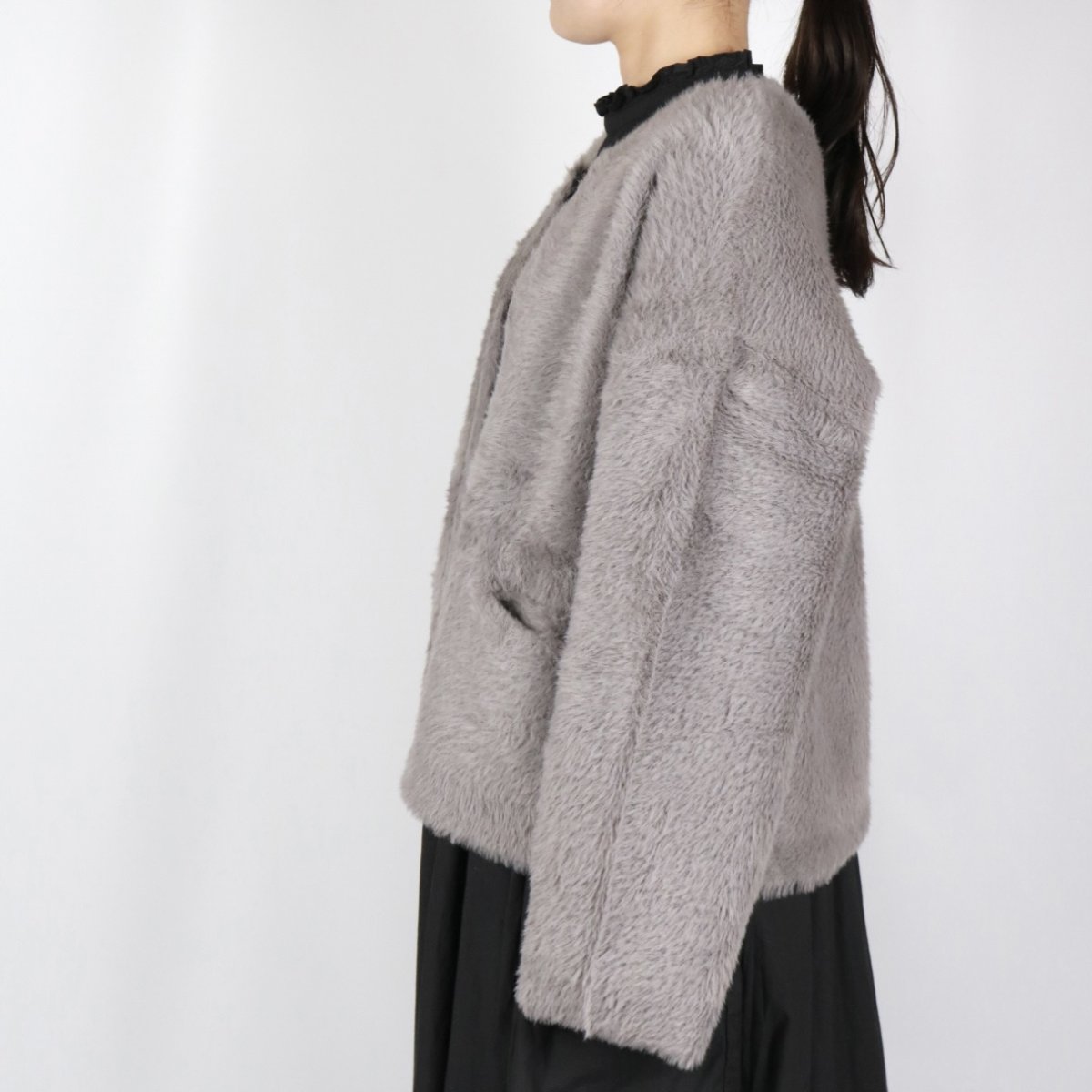 画像15: sosotto  フェイクファーニットカーデ   2色 (15)