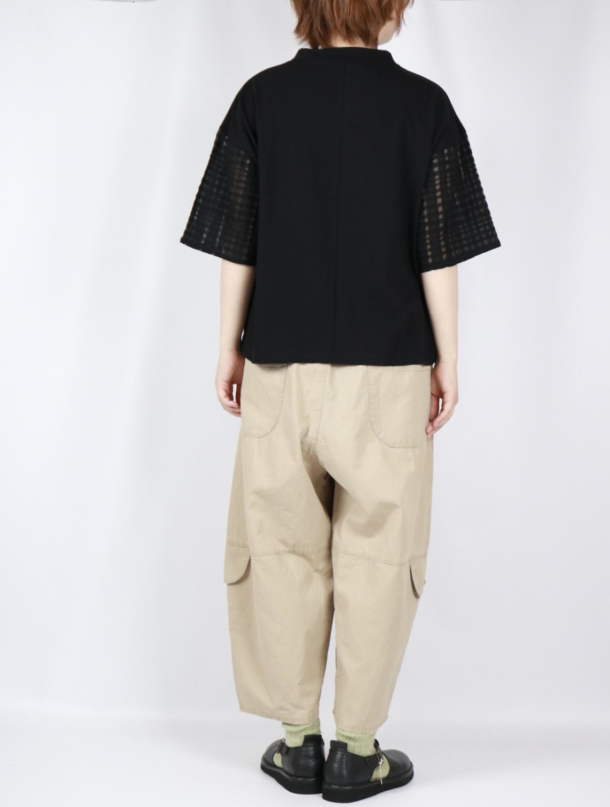 画像19: nachukara ナチュラル天竺袖コンビTシャツ　2色 (19)