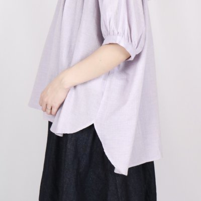 画像2: LUEUF   バンドカラー ギャザーシャツ  2色