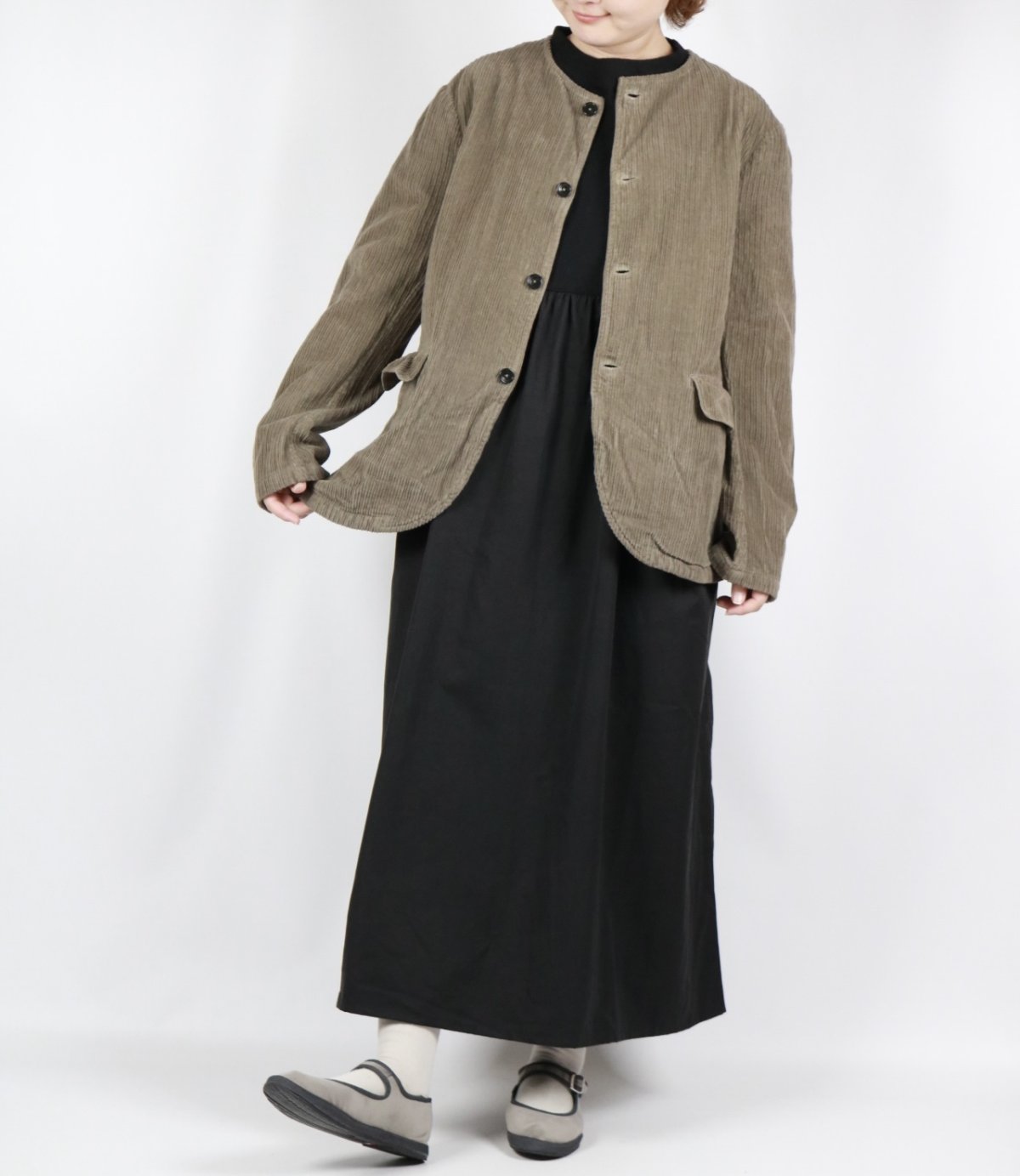 画像18: Vas-y Lentement　WIDE&NARROW WALE CORDUROY(OVERDYE) 60'S ORGANIC CAMBRIC SIDE VENTS NO COLLAR JACKET 2色 (18)