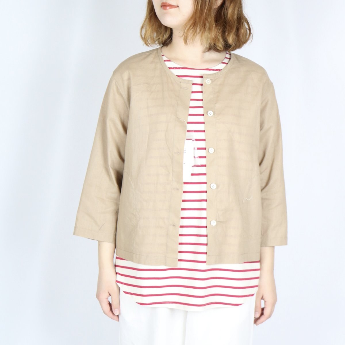 画像15: Vent d'ouest 綿麻７分袖ブラウス　3色 (15)