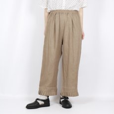 画像8: tukuroi  リネン平織 裾プリーツ パンツ  3色 (8)