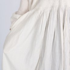 画像13: maison de soil 80s ORGANIC COTTON SMALL CHECK&VOILE PLAIN(OVER DYE) CREW NECK BUTTON SHIRT MAXI DRESS WITH PINTUCK 2色 (13)