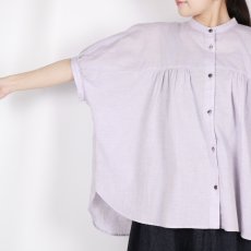 画像18: LUEUF   バンドカラー ギャザーシャツ  2色 (18)