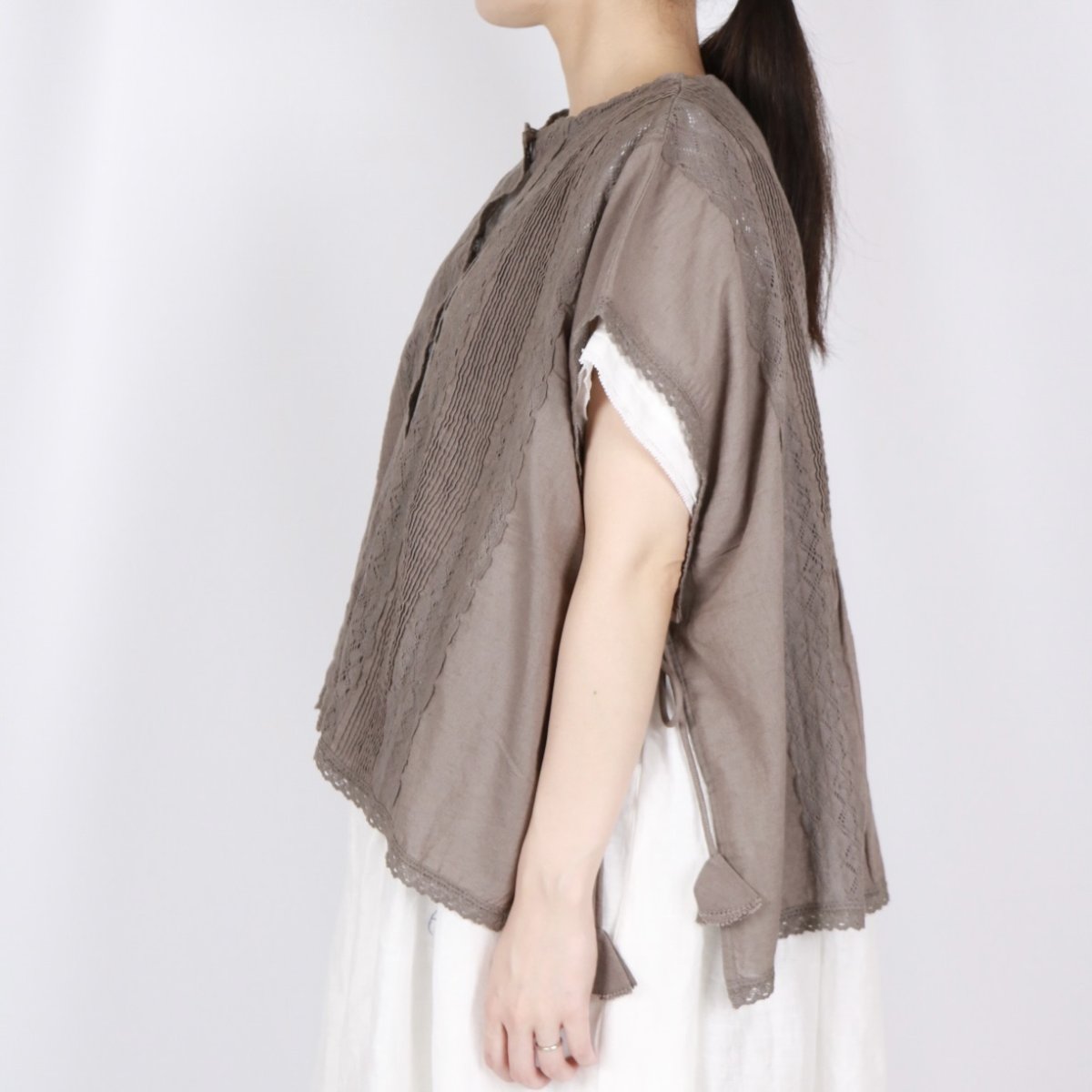 画像7: tumugu: コットンリネン ボイルレースベスト　3色 (7)