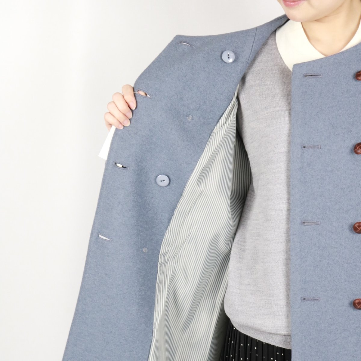 画像30: Vent d'ouest ウールソフト圧縮ノーカラーコート 4色 (30)