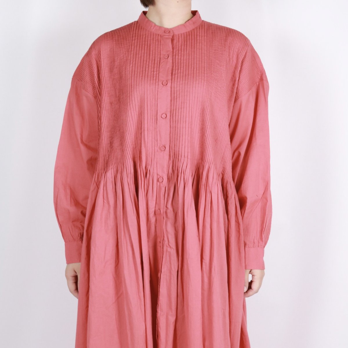 画像5: maison de soil 60s ORGANIC CAMBRIC PLAIN BANDED COLLAR DRESS WITH MINI PINTUCK 2色 (5)