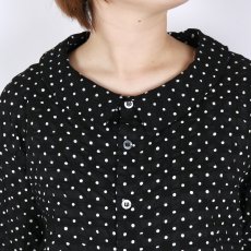 画像25: NARU 80ローンリップルシンプルドット ワイドカラーシャツ 2色 (25)