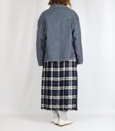 画像27: O'NEIL OF DUBLIN　IRISH LINEN PATCHWORK LOW WAIST PLEATS WRAP SKIRT LENGTH 80cm (WITH PIN)　2色 (27)