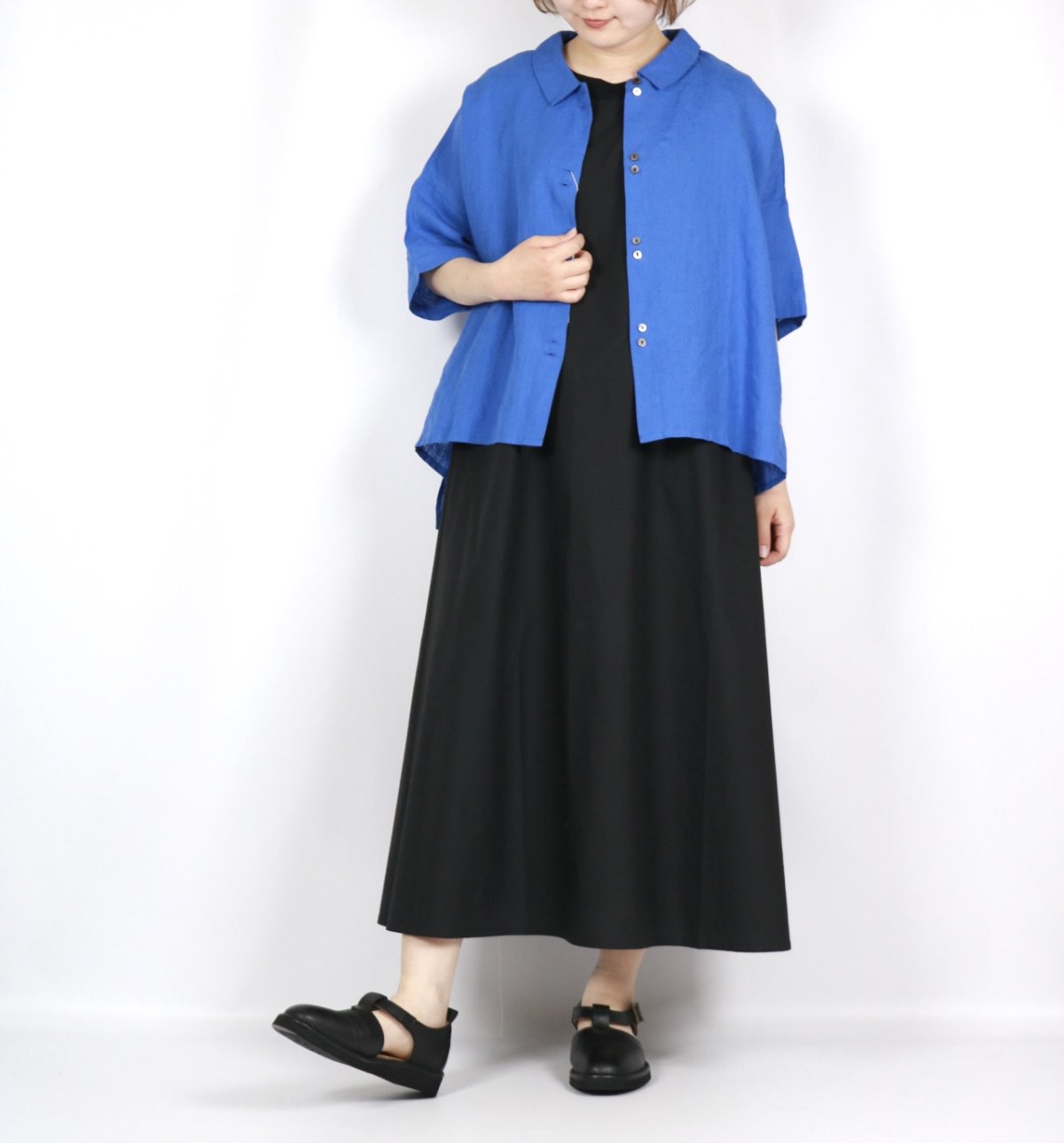 画像4: blue willow リネンボタンシャツ　2色 (4)