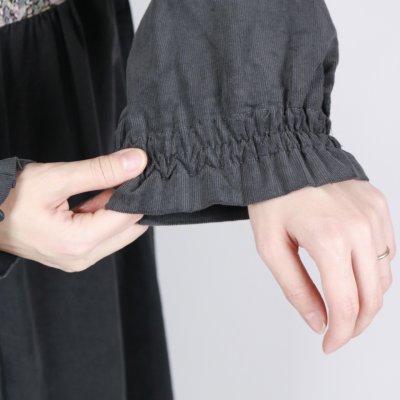 画像3: sosotto 細コール×LIBERTY ビブヨーク ワンピース 2色