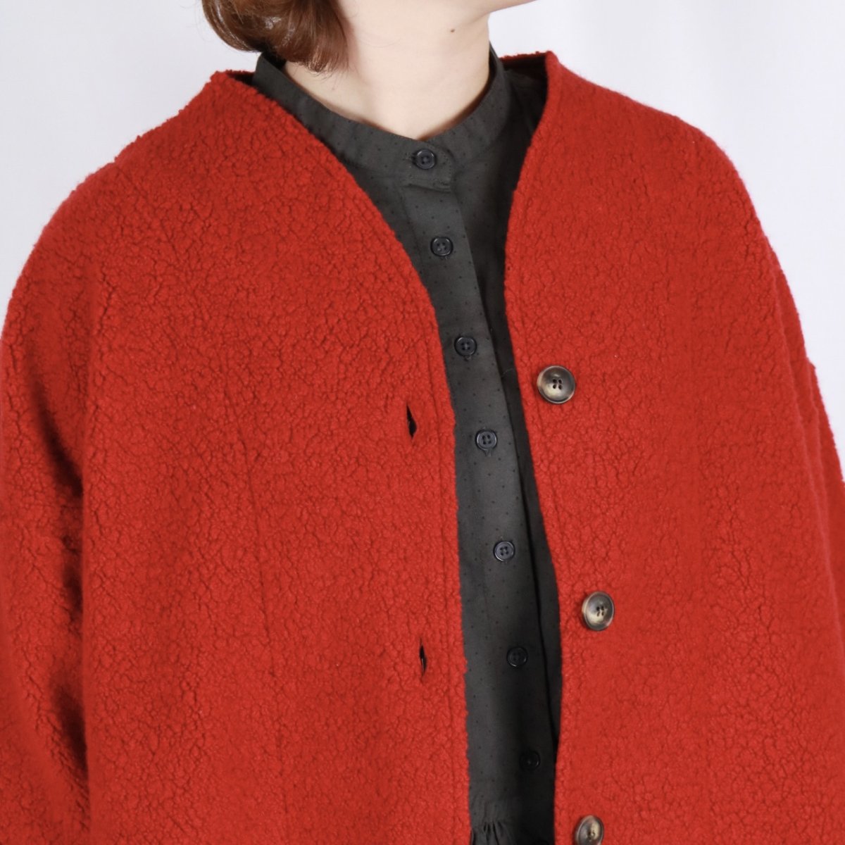 画像17: nachukara シープボアソフトVネックカーディガン　3色 (17)