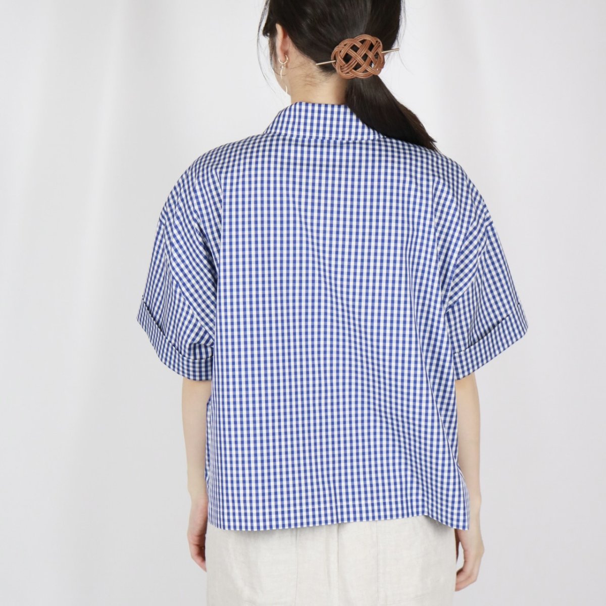 画像20: Vent d’ouest ギンガムチェッククールマックスシャツ 2色 (20)