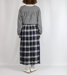 画像18: O'NEIL OF DUBLIN　IRISH LINEN PATCHWORK LOW WAIST PLEATS WRAP SKIRT LENGTH 80cm (WITH PIN)　2色 (18)