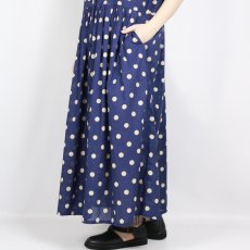 画像18: SOIL 80s COTTON VOILE DOT PRINT BANDED COLLAR S/SL DRESS　2色　２SIZE (18)