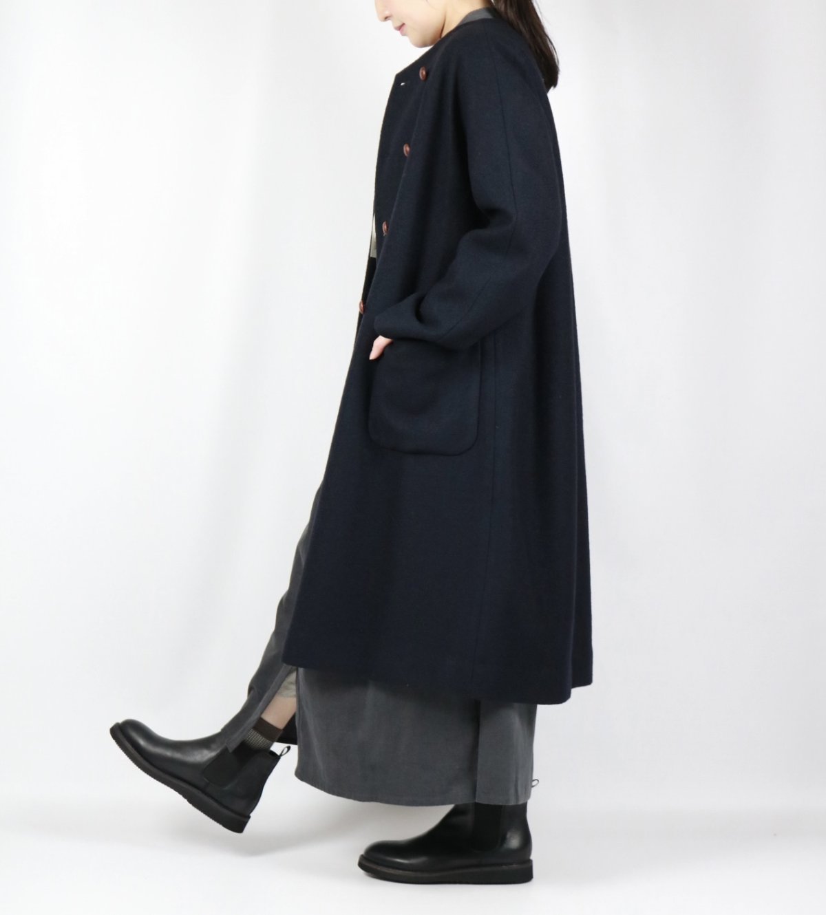 画像15: Vent d'ouest ウールソフト圧縮ノーカラーコート 4色 (15)