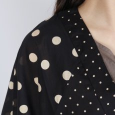 画像11: SOIL  VOILE DOT PRINT(PATCHWORK) V-NECK FRARED SLEEVE PULLOVER  2色 (11)