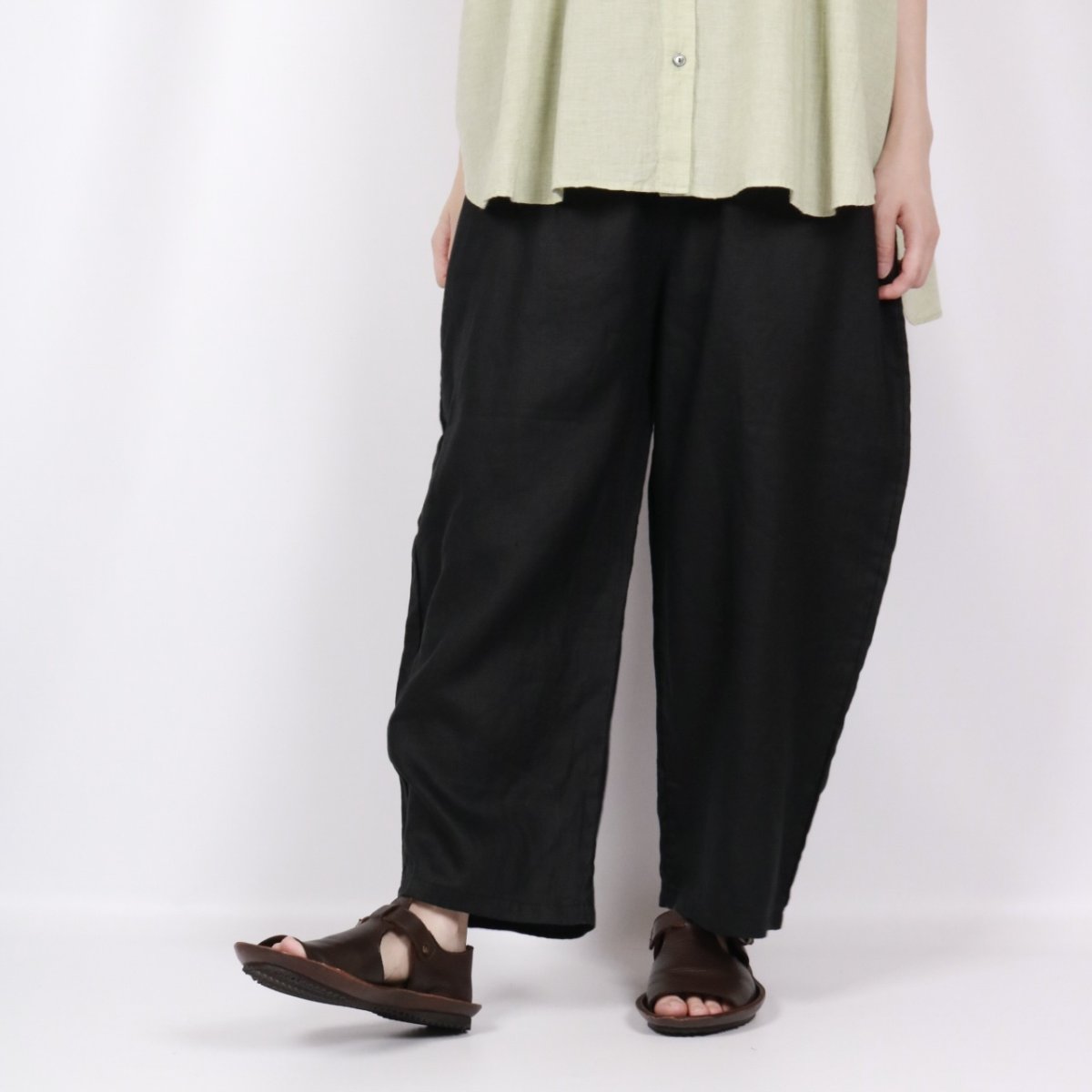 画像14: NARU フレンチリネンエッグパンツ 2色 (14)
