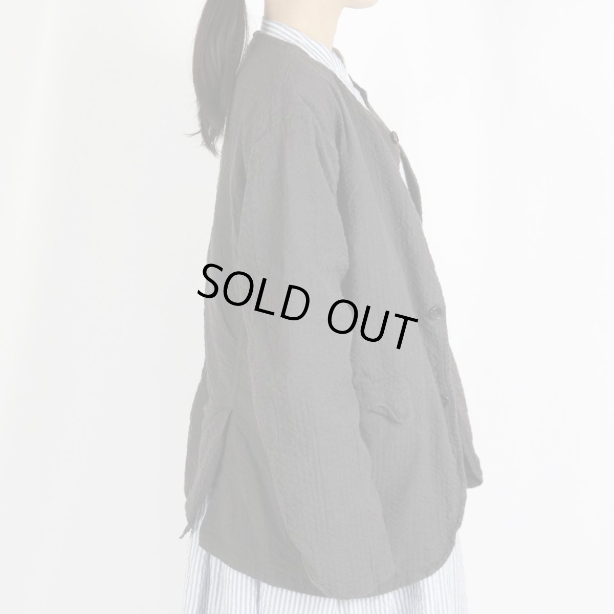 画像7: Vas-y Lentement　SEERSUCKER PLAIN OVERDYE SIDE VENTS NO COLLAR JACKET　2色 (7)