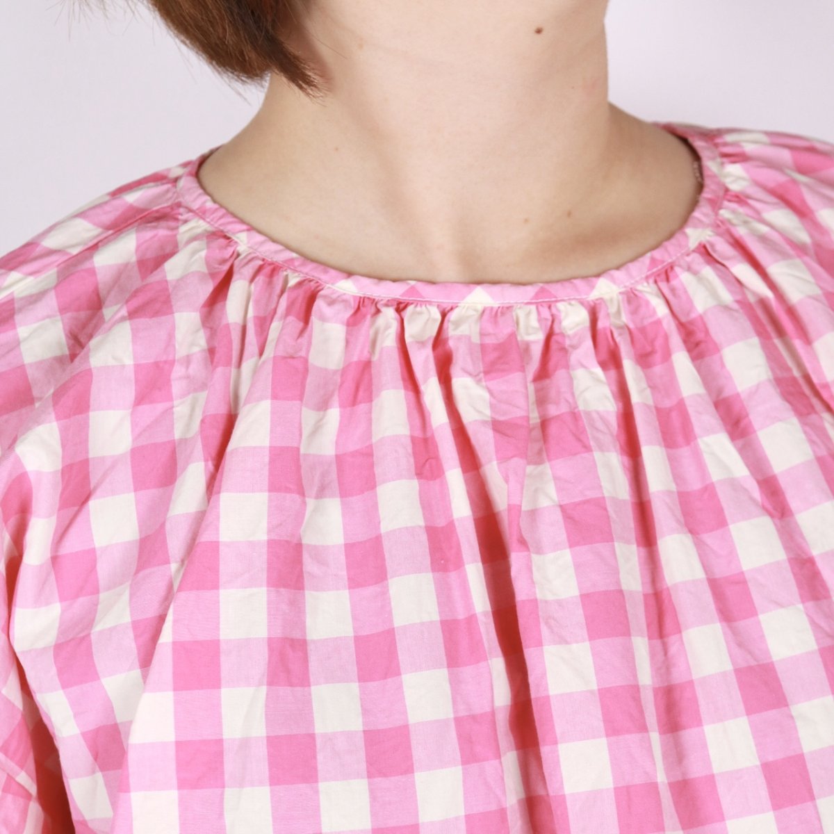 画像13: Gauze#   ギンガム ベルスリーブ プルオーバー 2色 (13)